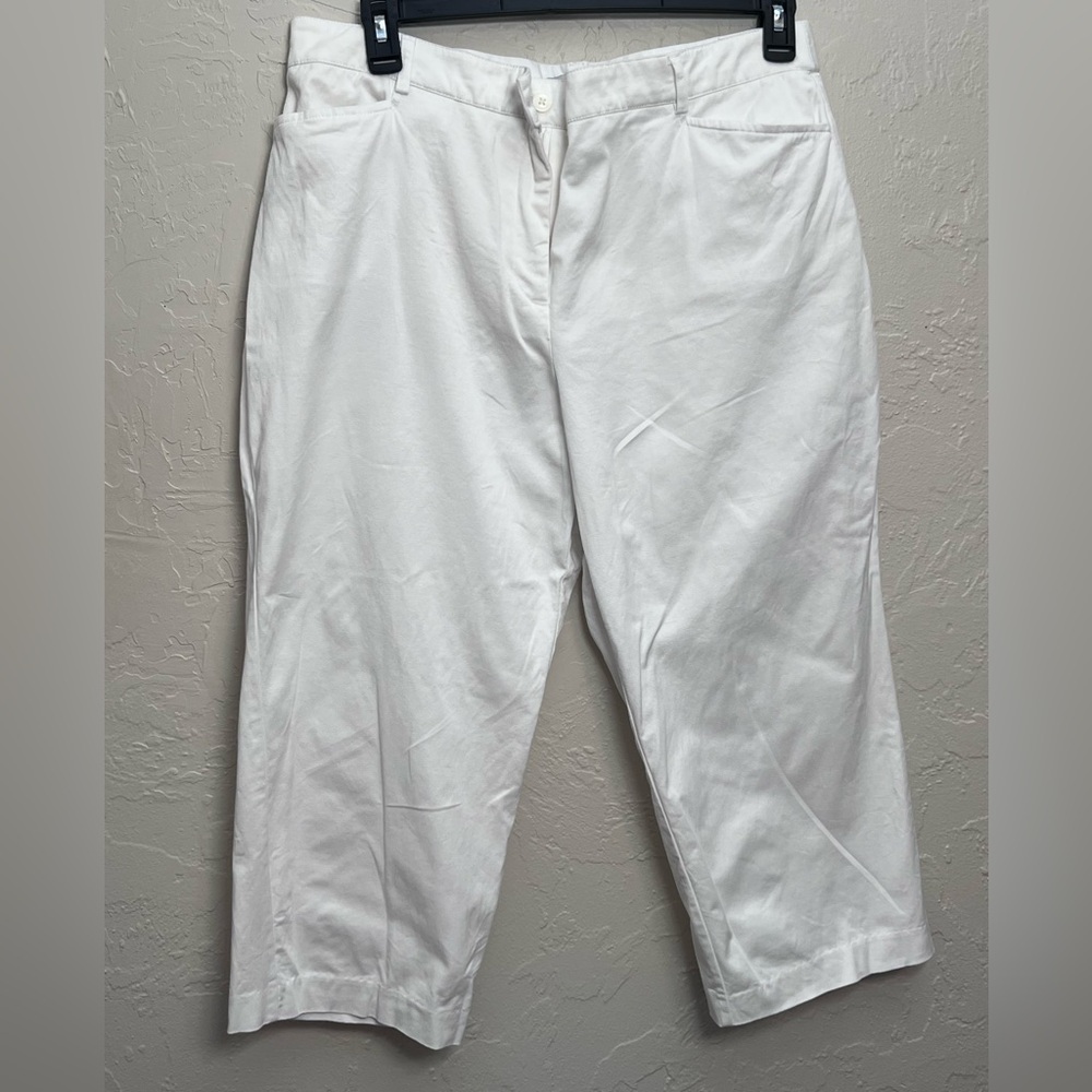 SAG HARBOR STRETCH WHITE ANKLE PANTS SIZE 14